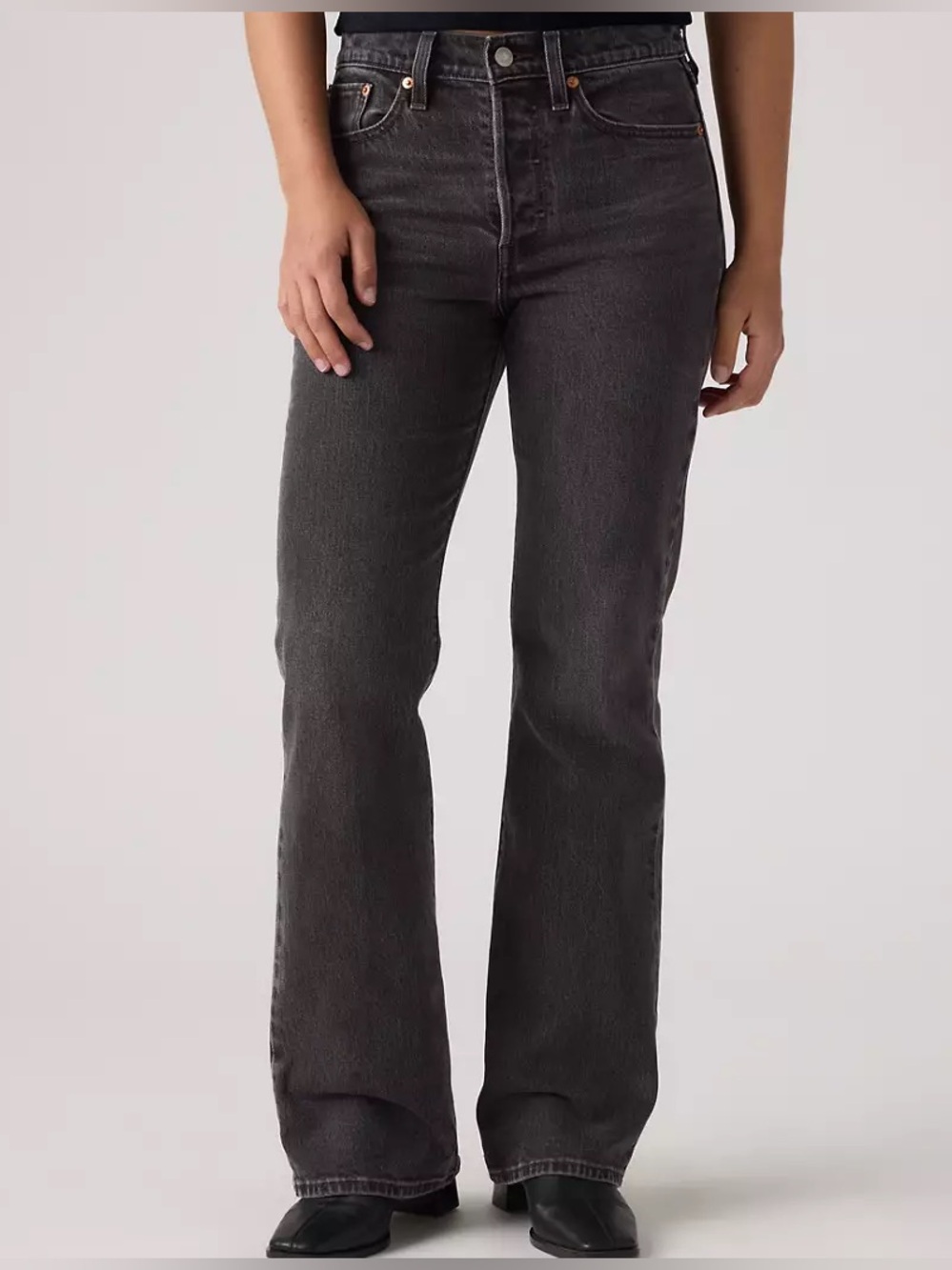 Levis Wedgie Bootcut Jeans Womens Size 30x30 High Rise Crackle Black Western NWT